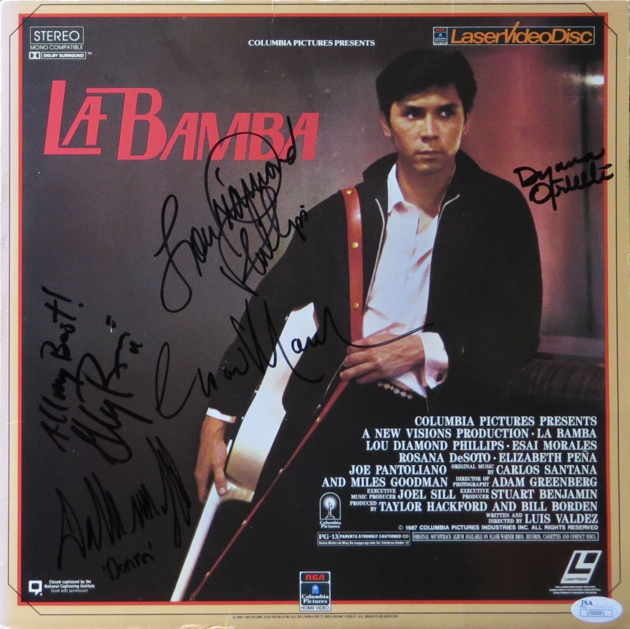 La Bamba Cast Signed Autographed Laserdisc Cover Lou Diamond